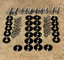 Load image into Gallery viewer, 1986-1993 Mustang Mustang Engine Bay Full Kit (Black 1" Diameter Washers, Flat Head Bolts)